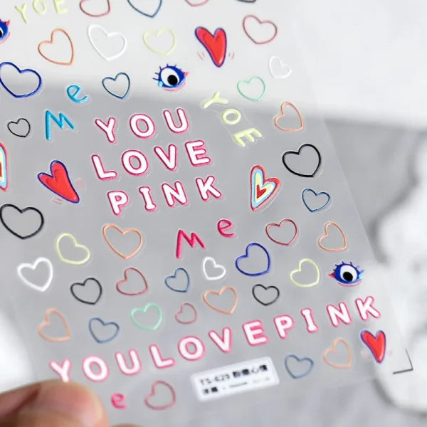 3D Love Heart Adhesive Sticker for Women's Fashion and Beauty Products - Himpall