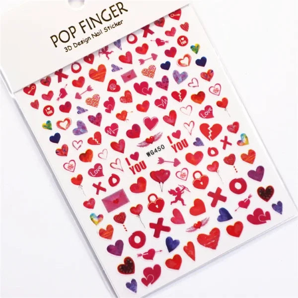 3D Love Heart Adhesive Sticker for Women's Fashion and Beauty Products - Himpall