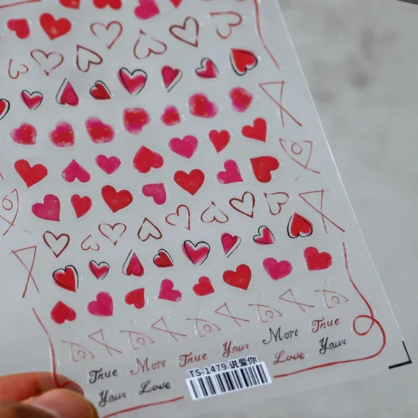 3D Love Heart Adhesive Sticker for Women's Fashion and Beauty Products - Himpall