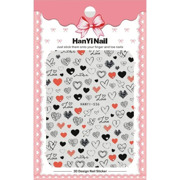3D Love Heart Adhesive Sticker for Women's Fashion and Beauty Products - Himpall