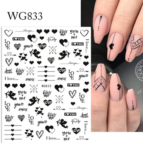 3D Love Heart Adhesive Sticker for Women's Fashion and Beauty Products - Himpall
