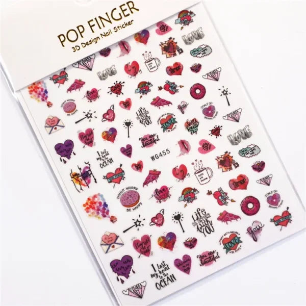 3D Love Heart Adhesive Sticker for Women's Fashion and Beauty Products - Himpall