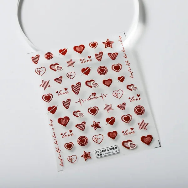 3D Love Heart Adhesive Sticker for Women's Fashion and Beauty Products - Himpall