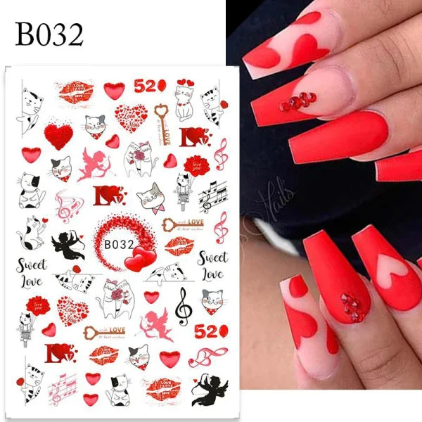 3D Love Heart Adhesive Sticker for Women's Fashion and Beauty Products - Himpall