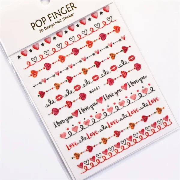 3D Love Heart Adhesive Sticker for Women's Fashion and Beauty Products - Himpall