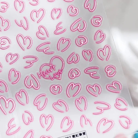 3D Love Heart Adhesive Sticker for Women's Fashion and Beauty Products - Himpall