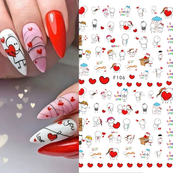 3D Love Heart Adhesive Sticker for Women's Fashion and Beauty Products - Himpall