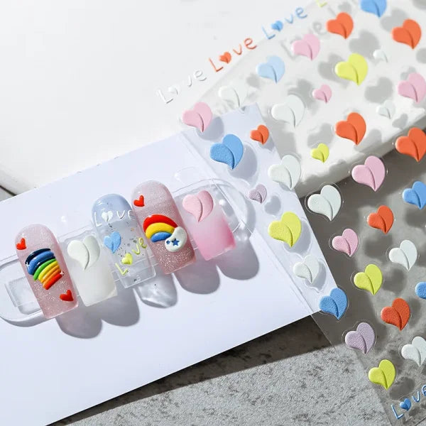 3D Love Heart Adhesive Sticker for Women's Fashion and Beauty Products - Himpall