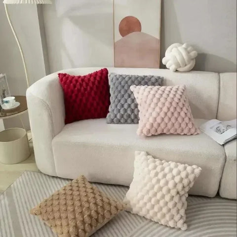 3D Plush Turtle Pineapple Pillowcase – Soft Cream White Home Decor