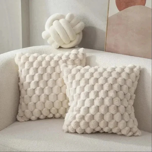 3D Plush Turtle Pineapple Pillowcase – Soft Cream White Home Decor - 450mm*450mm / 1PCS Beige