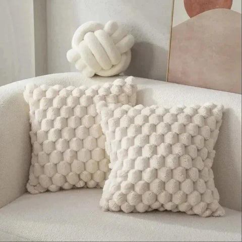3D Plush Turtle Pineapple Pillowcase – Soft Cream White Home Decor - 450mm*450mm / 1PCS Beige