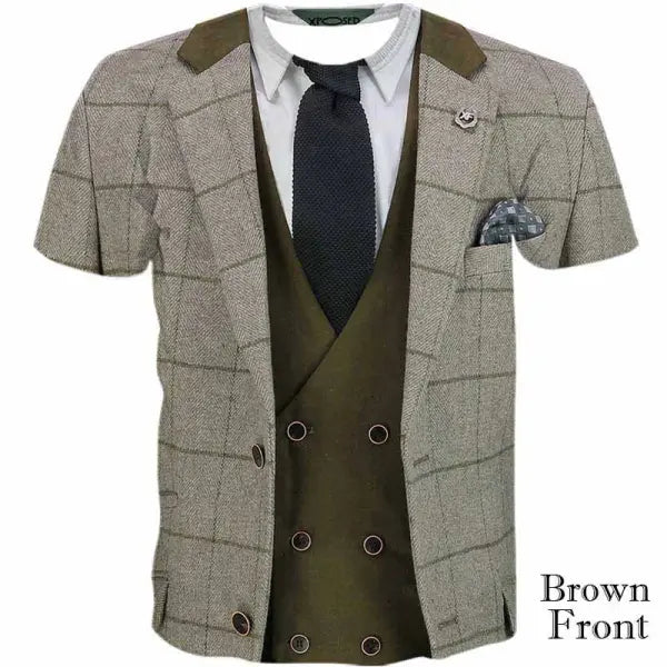 Men’s Polyester Print Broadcloth Knit Spring Summer T-Shirt - L41202155721 / S