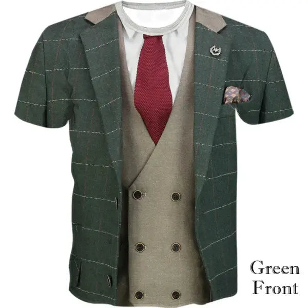 Men’s Polyester Print Broadcloth Knit Spring Summer T-Shirt - L41202155720 / 2XL