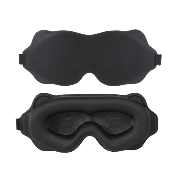 3D Padded Sleep Mask – Soft Eye Shade Blindfold for Full Light Block Sleep Aid Eyepatch - Black