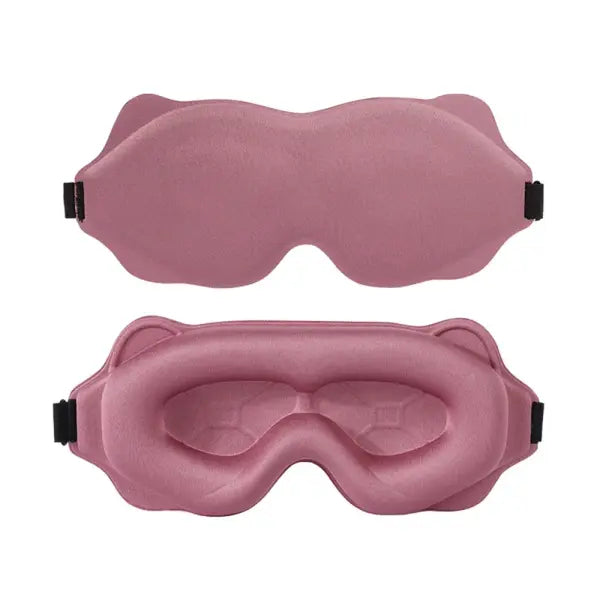3D Padded Sleep Mask – Soft Eye Shade Blindfold for Full Light Block Sleep Aid Eyepatch - Pink
