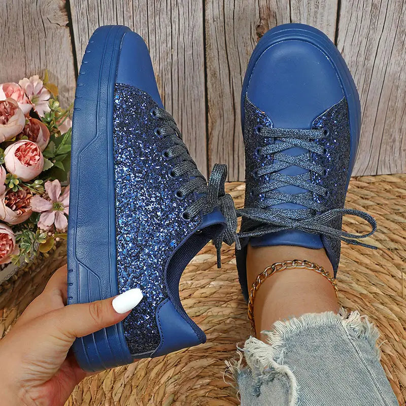 Glitter Flats - Sparkly Fashion Sneakers with Sequin Design