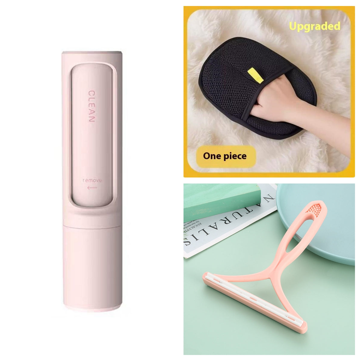 Portable Pet Hair Removal Brush and Travel Lint Cleaner