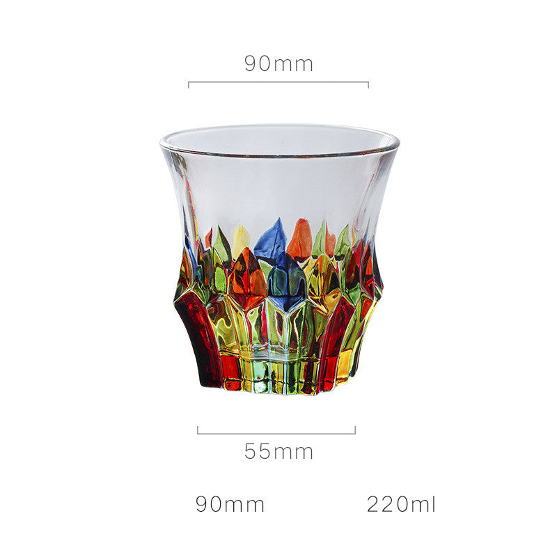 European Style New Enamel Whisky Glass With Colorful Woven Pattern - 3 Style / 1PCS - Hair Remover