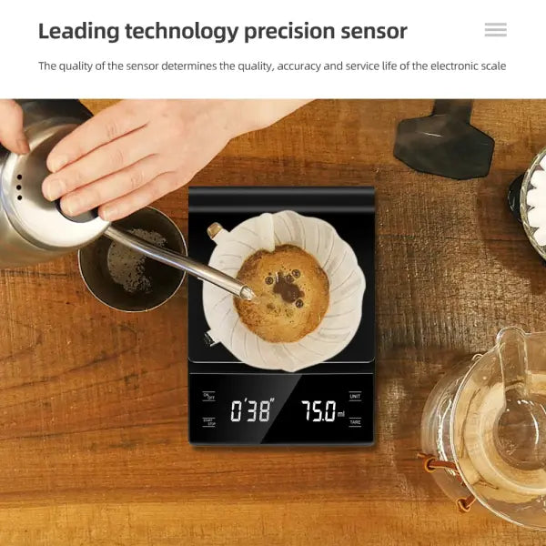 3kg/0.1g Coffee Scale with Timer Kitchen Tools Digital Multifunction Weighing Scale Pour Over Drip Espresso Scale LCD