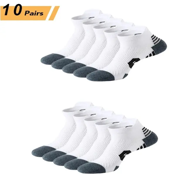 Basketball training sports socks polyester spandex quick-drying running - 10 Pairs white / size 37-42