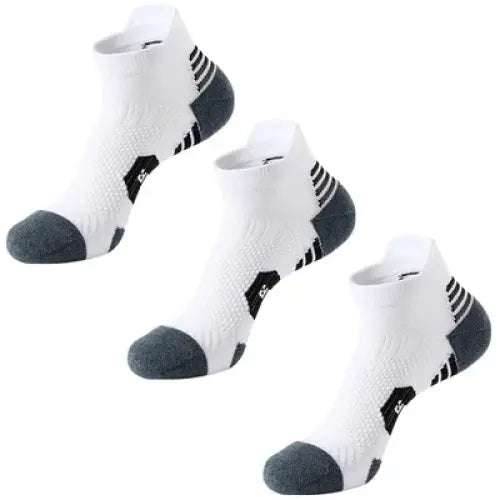 Basketball training sports socks polyester spandex quick-drying running - 3 white color / size 37-42