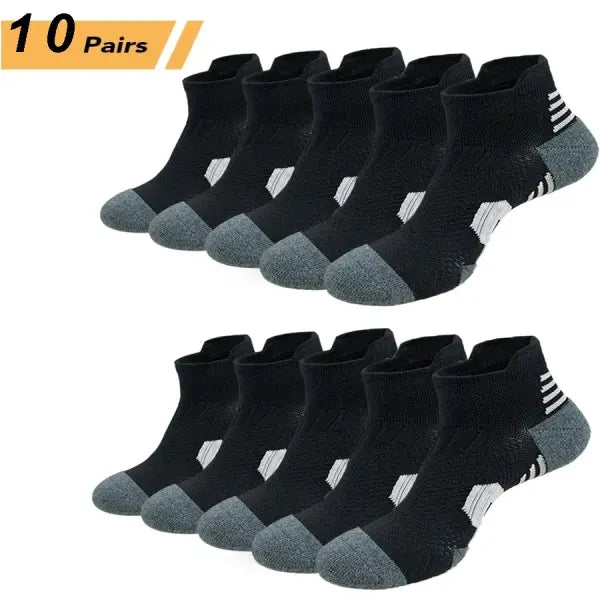 Basketball training sports socks polyester spandex quick-drying running - 10 Pairs black / size 41-46