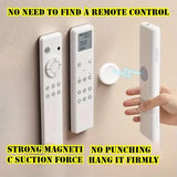 3pcs No Drill Magnetic Remote Holder - Wall Mount for TV/AC/DVD Remotes White Space-Saving Design - 3pcs