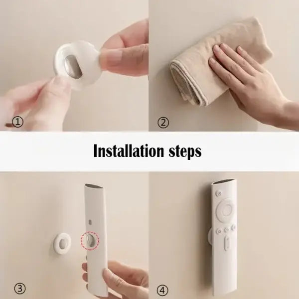 3pcs No Drill Magnetic Remote Holder - Wall Mount for TV/AC/DVD Remotes White Space-Saving Design - 3pcs