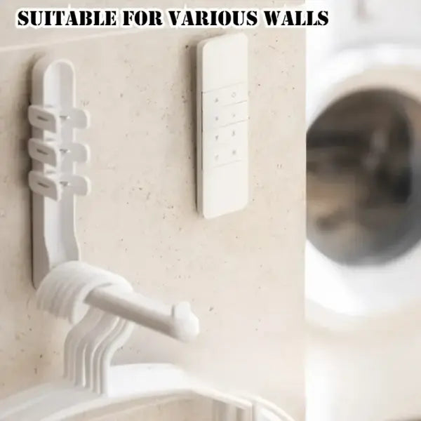 3pcs No Drill Magnetic Remote Holder - Wall Mount for TV/AC/DVD Remotes White Space-Saving Design - 3pcs