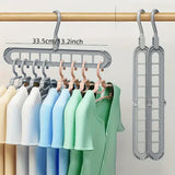 3pcs Plastic 9-Hole Foldable Hangers Heavy Duty Space Saving Clothes Organizer Hangers For Room Closet Wardrobe Home &