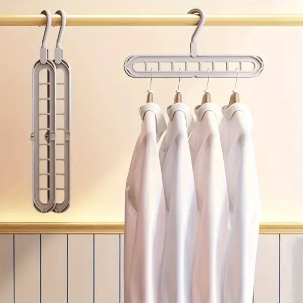 3pcs Plastic 9-Hole Foldable Hangers Heavy Duty Space Saving Clothes Organizer Hangers For Room Closet Wardrobe Home &