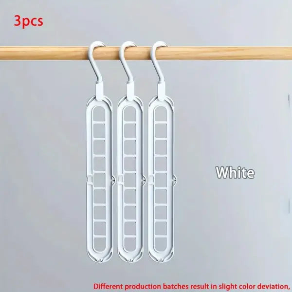 3pcs Plastic 9-Hole Foldable Hangers Heavy Duty Space Saving Clothes Organizer Hangers For Room Closet Wardrobe Home &