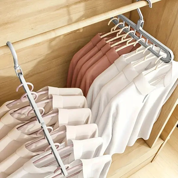 3pcs Plastic 9-Hole Foldable Hangers Heavy Duty Space Saving Clothes Organizer Hangers For Room Closet Wardrobe Home &