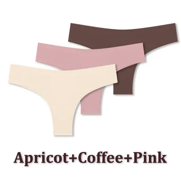 3pcs Seamless Brazilian Panties Ice Silk Low Waist Sexy Underwear - Set7 / M / China Mainland|3pcs