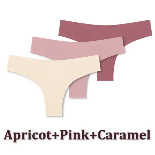 3pcs Seamless Brazilian Panties Ice Silk Low Waist Sexy Underwear - Set8 / M / China Mainland|3pcs