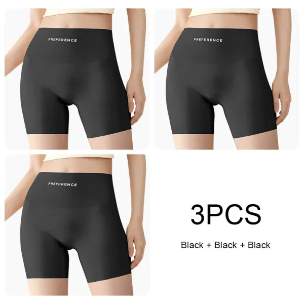 3PCS Seamless Protective Shorts for Women – Plus Size Ice Silk Safety Underwear Summer Comfort Intimates - Set 8