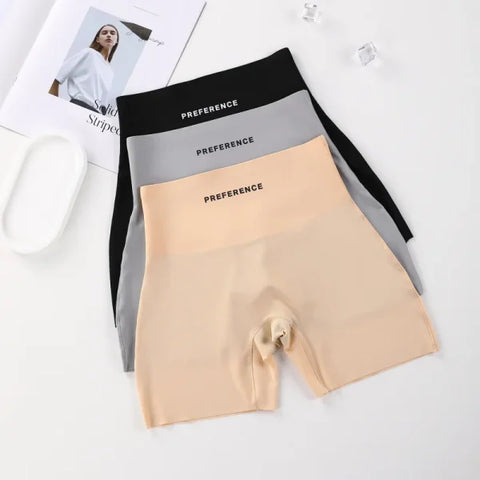 3PCS Seamless Protective Shorts for Women – Plus Size Ice Silk Safety Underwear Summer Comfort Intimates