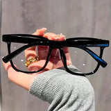 Unisex Square Frame Blue Light Blocking Glasses Polycarbonate Campus Style - 3PCS mix