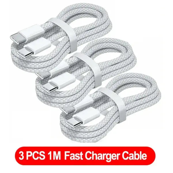 3PCS USB C Cable to USB C 100W Fast Charging Charger Cable Supports Fast Charging For iPhone 16 15 Samsung Xiaomi