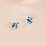 4/5/6/7/8MM Moissanite Earring 925 Sterling Silver Plated with 18k White Gold Stud Earrings For Women Jewelry