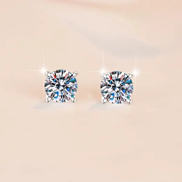 4/5/6/7/8MM Moissanite Earring 925 Sterling Silver Plated with 18k White Gold Stud Earrings For Women Jewelry