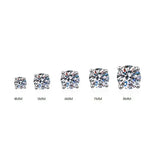4/5/6/7/8MM Moissanite Earring 925 Sterling Silver Plated with 18k White Gold Stud Earrings For Women Jewelry