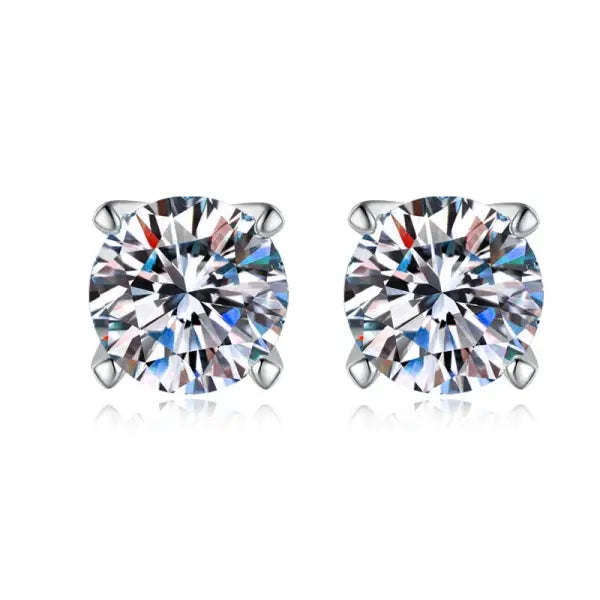 4/5/6/7/8MM Moissanite Earring 925 Sterling Silver Plated with 18k White Gold Stud Earrings For Women Jewelry