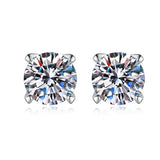 4/5/6/7/8MM Moissanite Earring 925 Sterling Silver Plated with 18k White Gold Stud Earrings For Women Jewelry