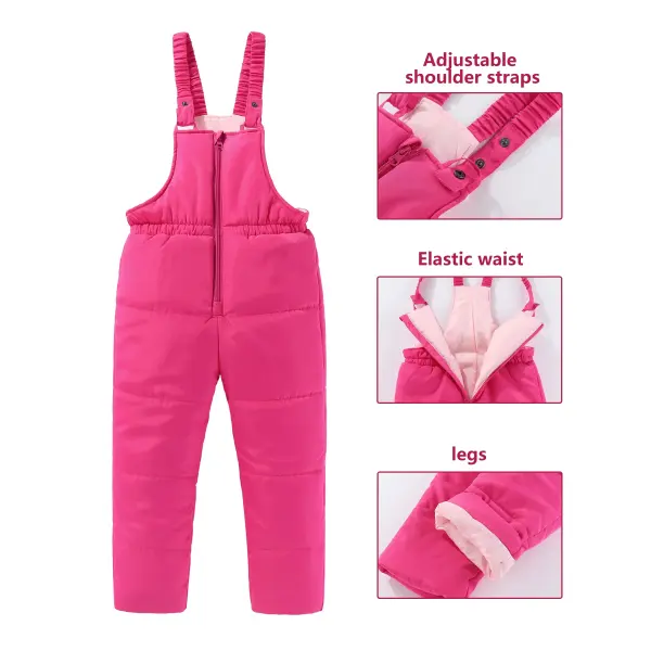 Kids Hooded Ski Suit – Warm Cotton Snowboard Jacket & Pants for Girls (4–8T) Winter Outdoor Sportswear