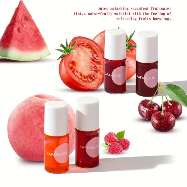 4 Color Fruity Lip Tint Water Gloss Tint - Moisturizing Waterproof Liquid Lipstick - Himpall