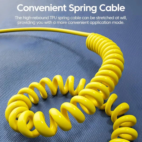 4-in-1 65W Fast Charging USB-C Cable – Zinc Alloy PD Cable - 1.5m yellow