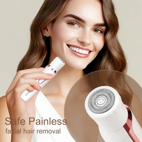 4-in-1 Electric Razor for Women - Painless Body Hair Trimmer for Armpit Bikini Arm Leg & Face - 4in1