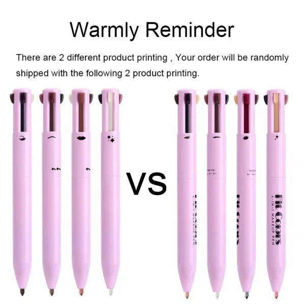 4-in-1 Multi-Functional Lip Liner, Eyeliner, and Eyebrow Pencil Set – 4-Color Collection - Himpall