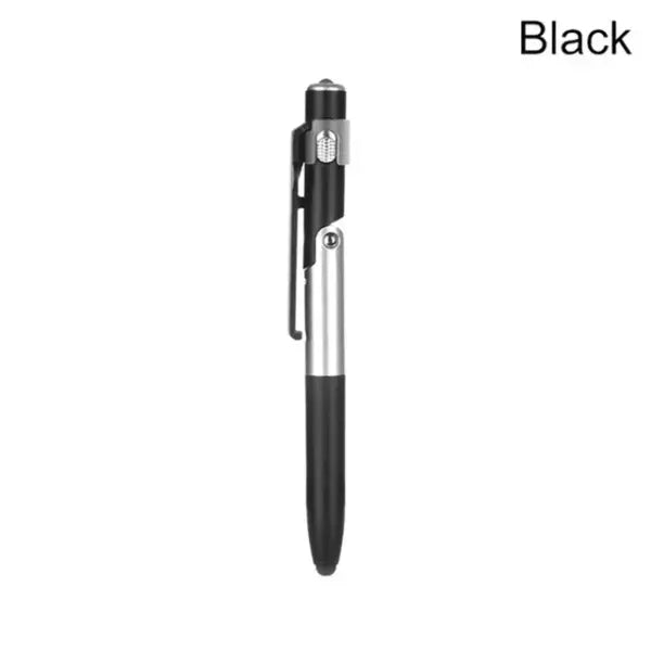 4 In 1 Multifunction Ballpoint Pen with LED Light Fold Phone Holder Night Read Writing Pencil Office School Student